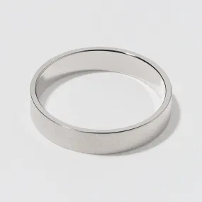 Platinum Flat Wedding Band - Matte 4mm