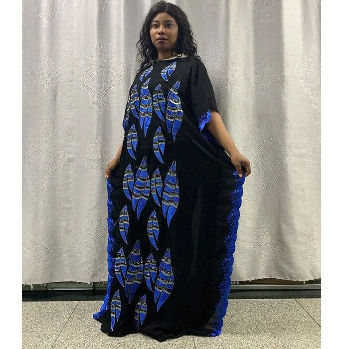 Plus Size Women's Cotton Saudi African Clothing Kafan Robe Abaya Maxi Dress