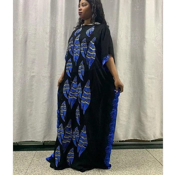 Plus Size Women's Cotton Saudi African Clothing Kafan Robe Abaya Maxi Dress