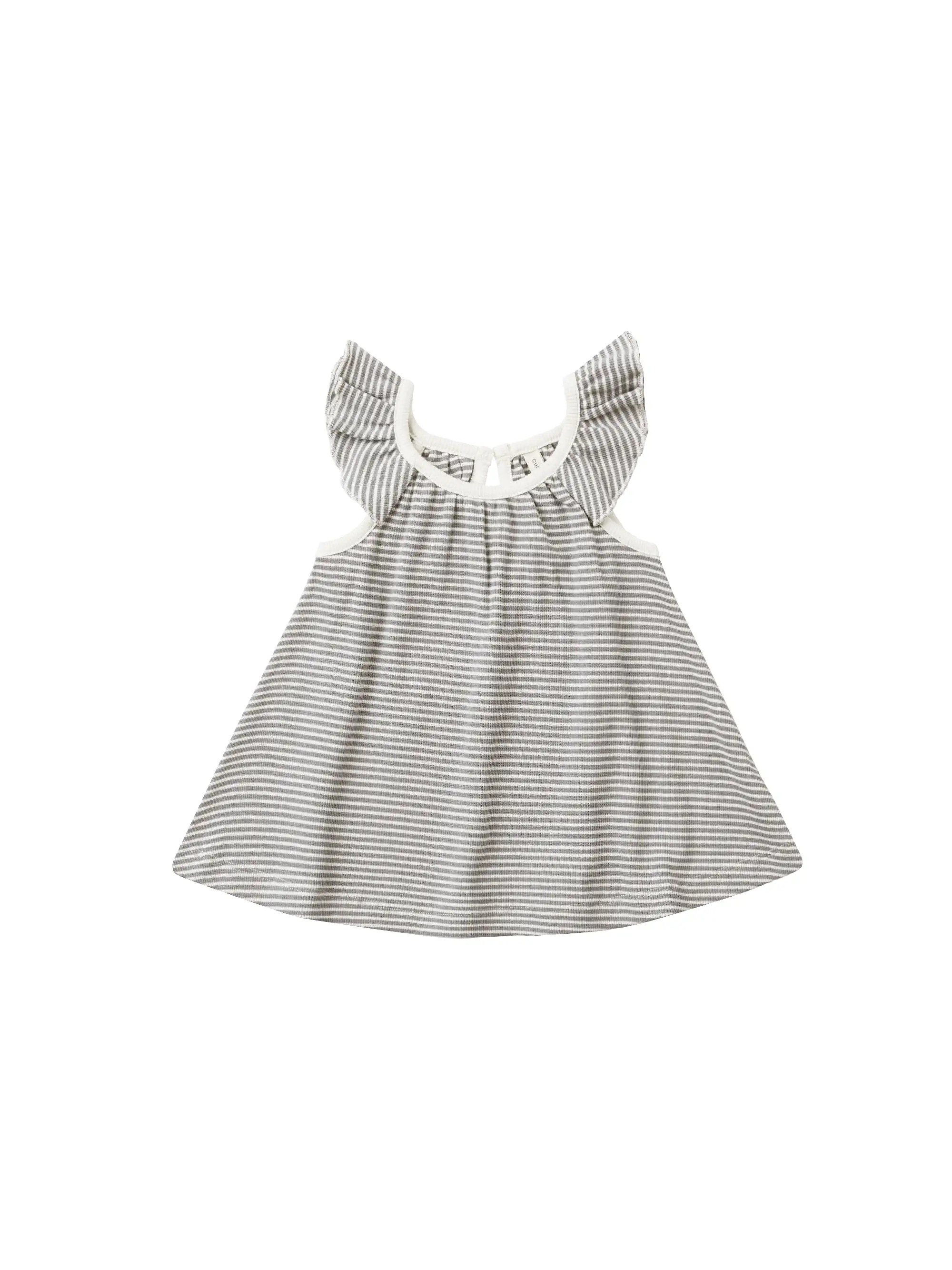 Quincy Mae - Lagoon Micro Stripe Ruffle Swing Dress