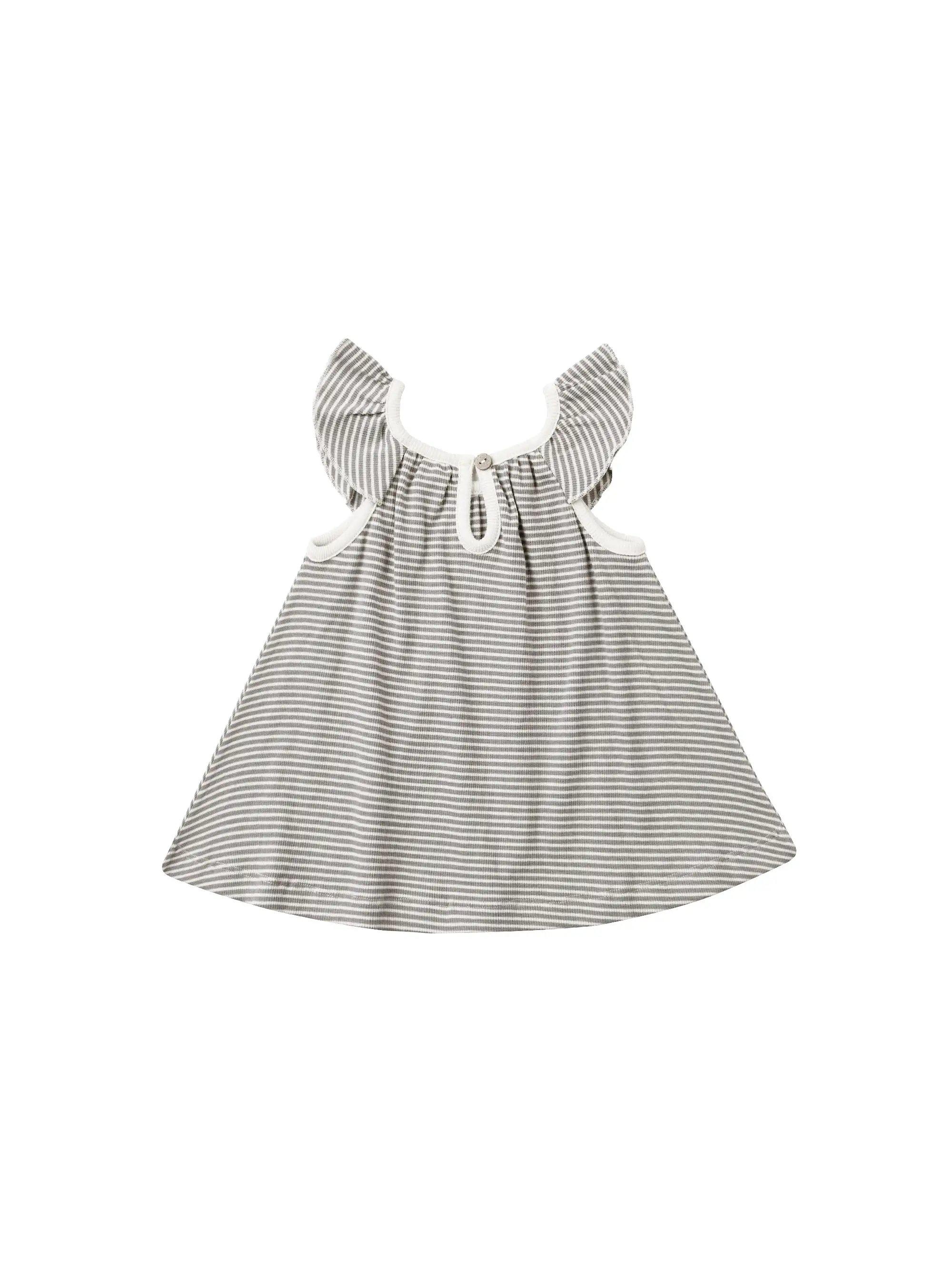 Quincy Mae - Lagoon Micro Stripe Ruffle Swing Dress