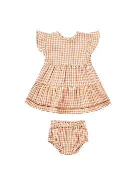 Quincy Mae - Melon Gingham Lily Dress