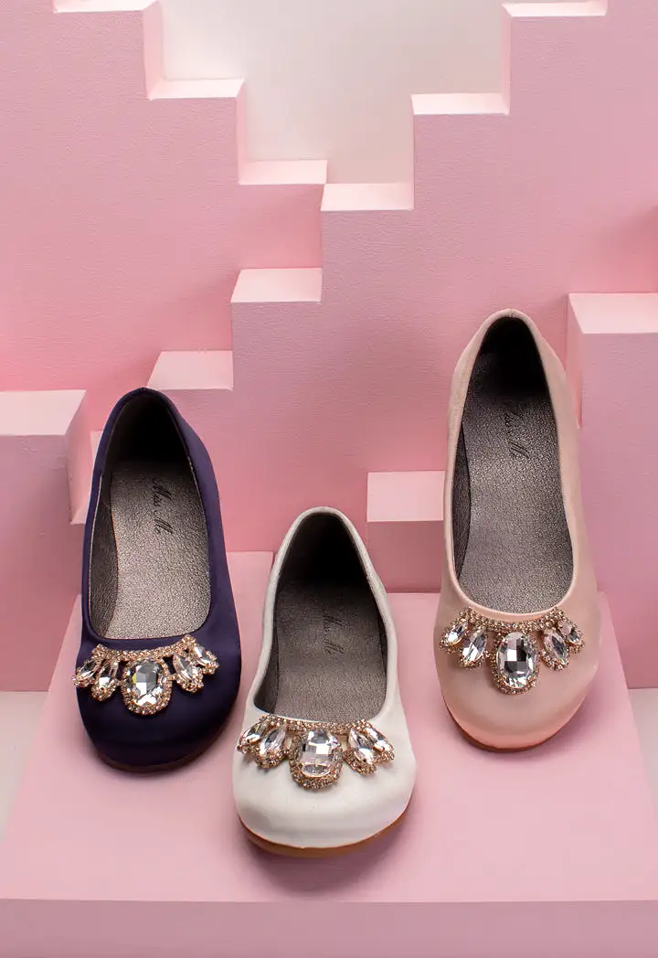 Rhinestone Embellished Flat Shoes