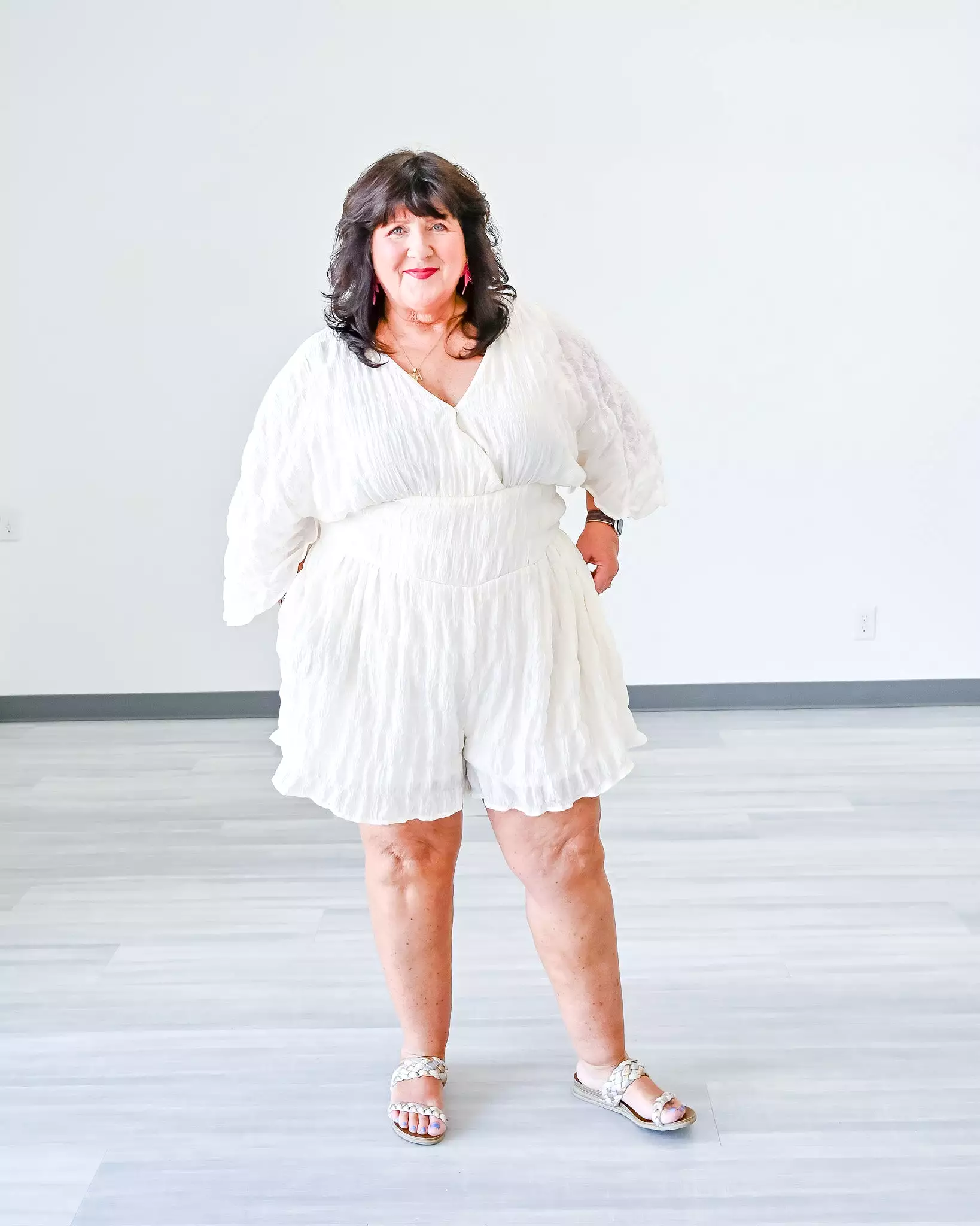 S-3X Bridal Vibes Textured Romper