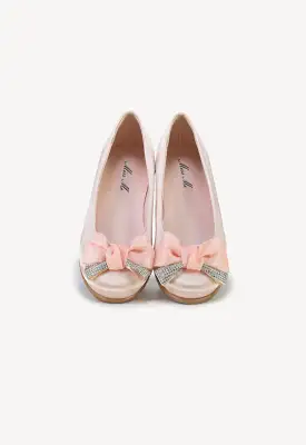 Shiny Satin Double Ribbon Shoes