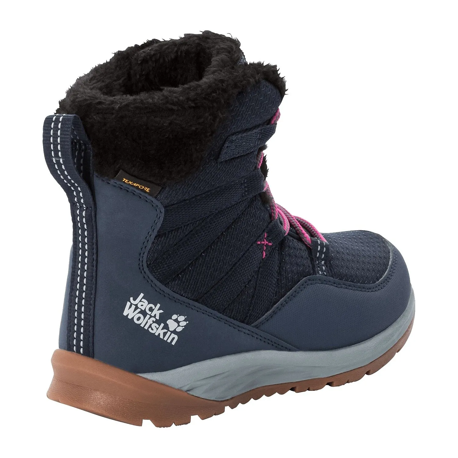 shoes Jack Wolfskin Polar Wolf Texapore High - Dark Blue/Grey - girl´s