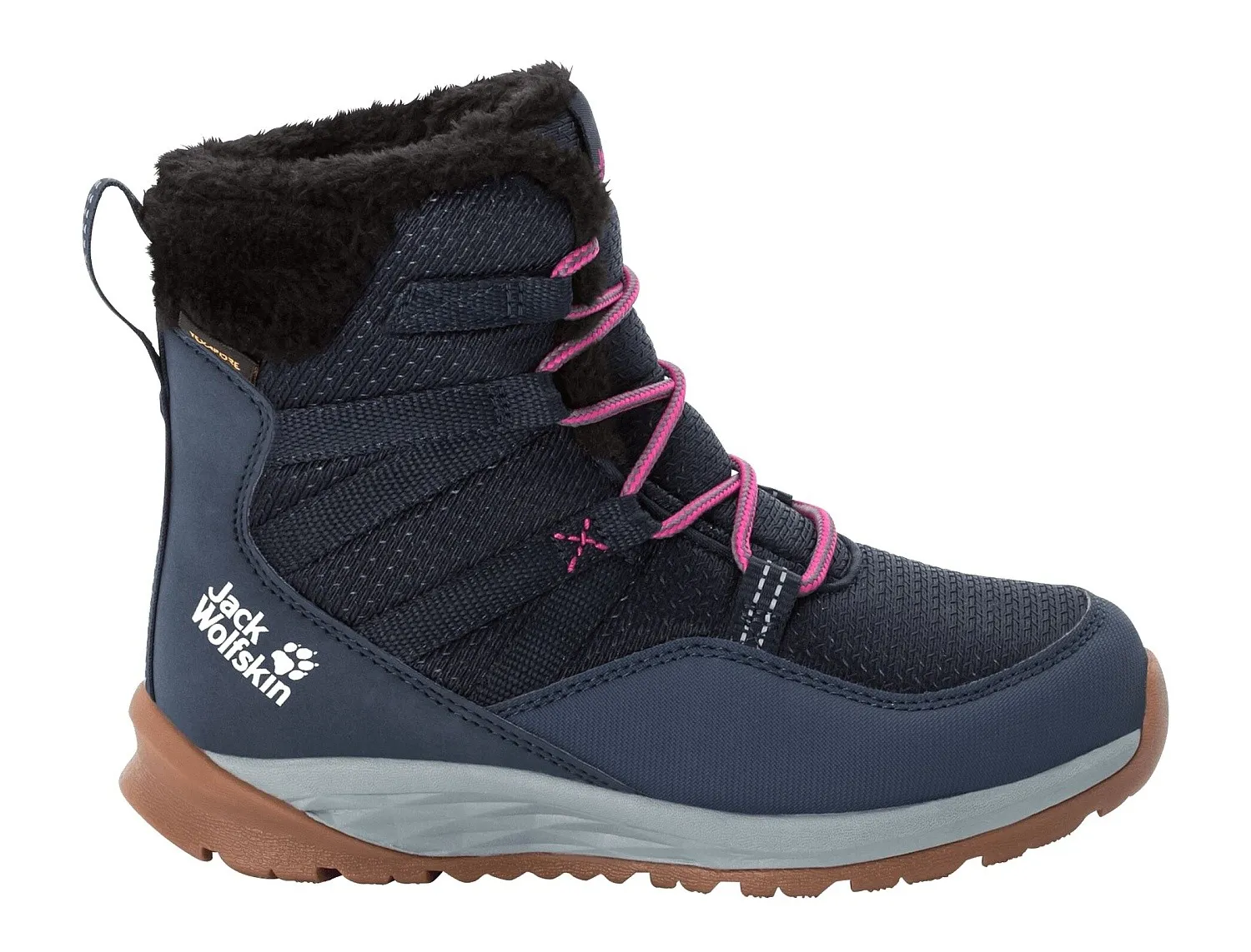 shoes Jack Wolfskin Polar Wolf Texapore High - Dark Blue/Grey - girl´s