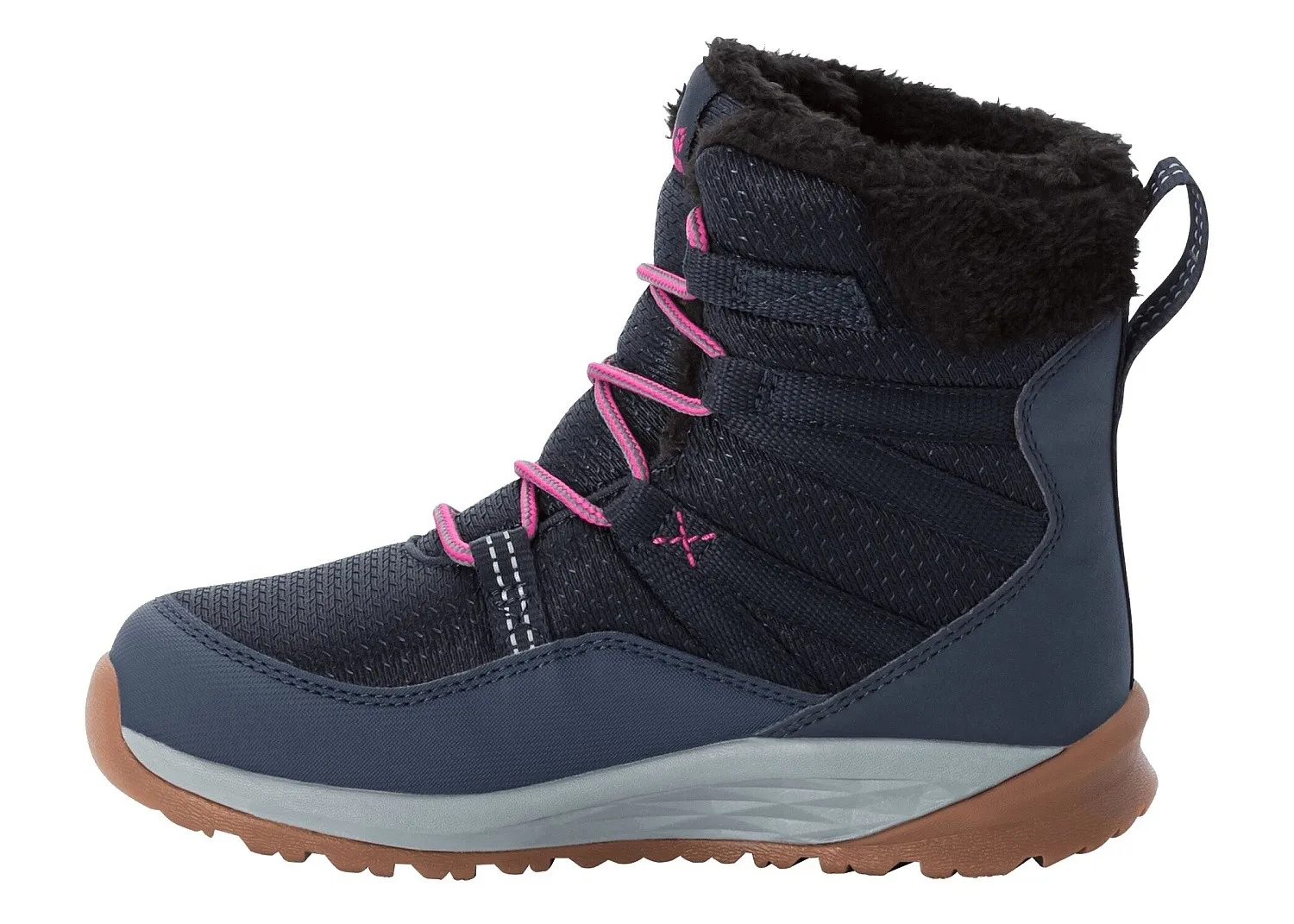 shoes Jack Wolfskin Polar Wolf Texapore High - Dark Blue/Grey - girl´s