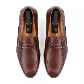 Sleek Horsebit Buckled Loafers - Brown