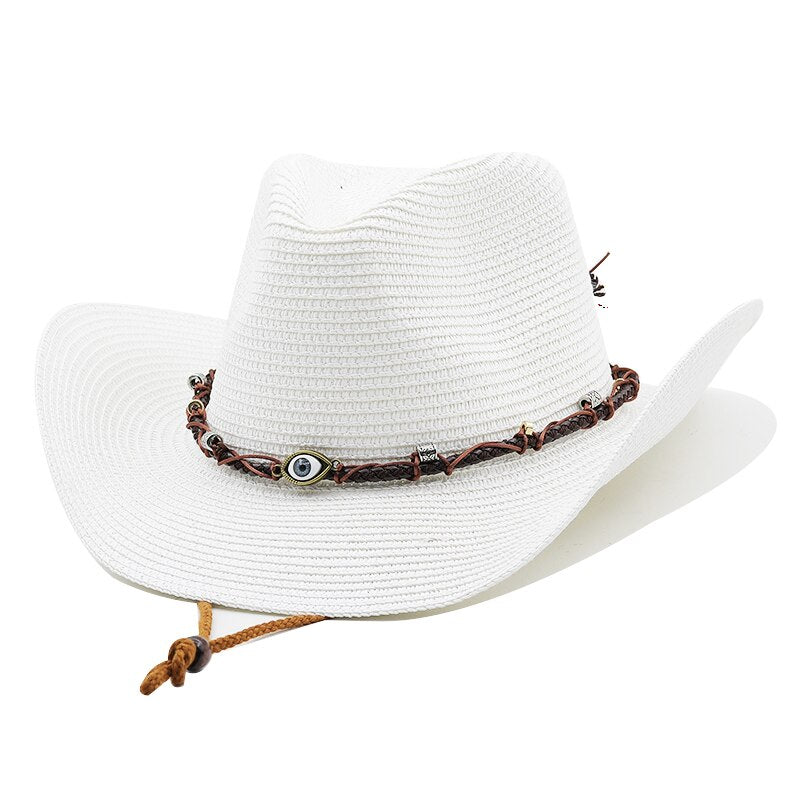 Summer Western Cowboy Hat Men Women New Fashion 2022 Outdoor Beach Sun Caps Straw Hat Sombrero Hombre Cowgirl Jazz Cap