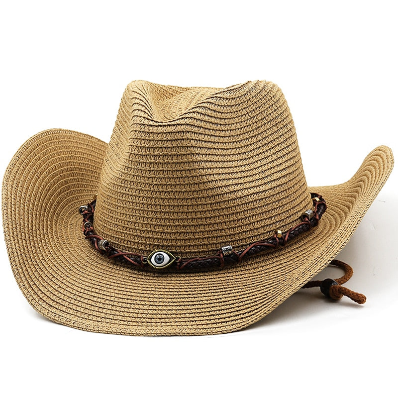 Summer Western Cowboy Hat Men Women New Fashion 2022 Outdoor Beach Sun Caps Straw Hat Sombrero Hombre Cowgirl Jazz Cap