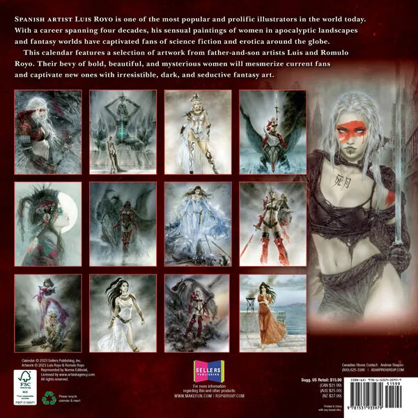 The Fantasy Art of Royo Wall Calendar