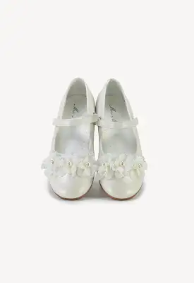 Triple Organza Flowers Vamp Flat Shoes