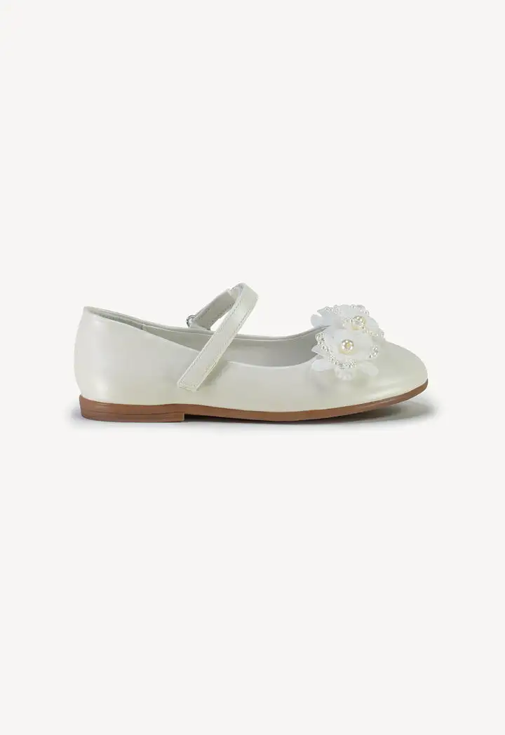 Triple Organza Flowers Vamp Flat Shoes