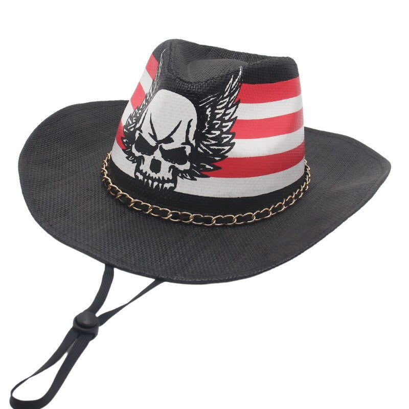 Western Style Cowboy Straw Hat Women Men Spring Summer Large Brim Seaside Beach Sun Protection Hat