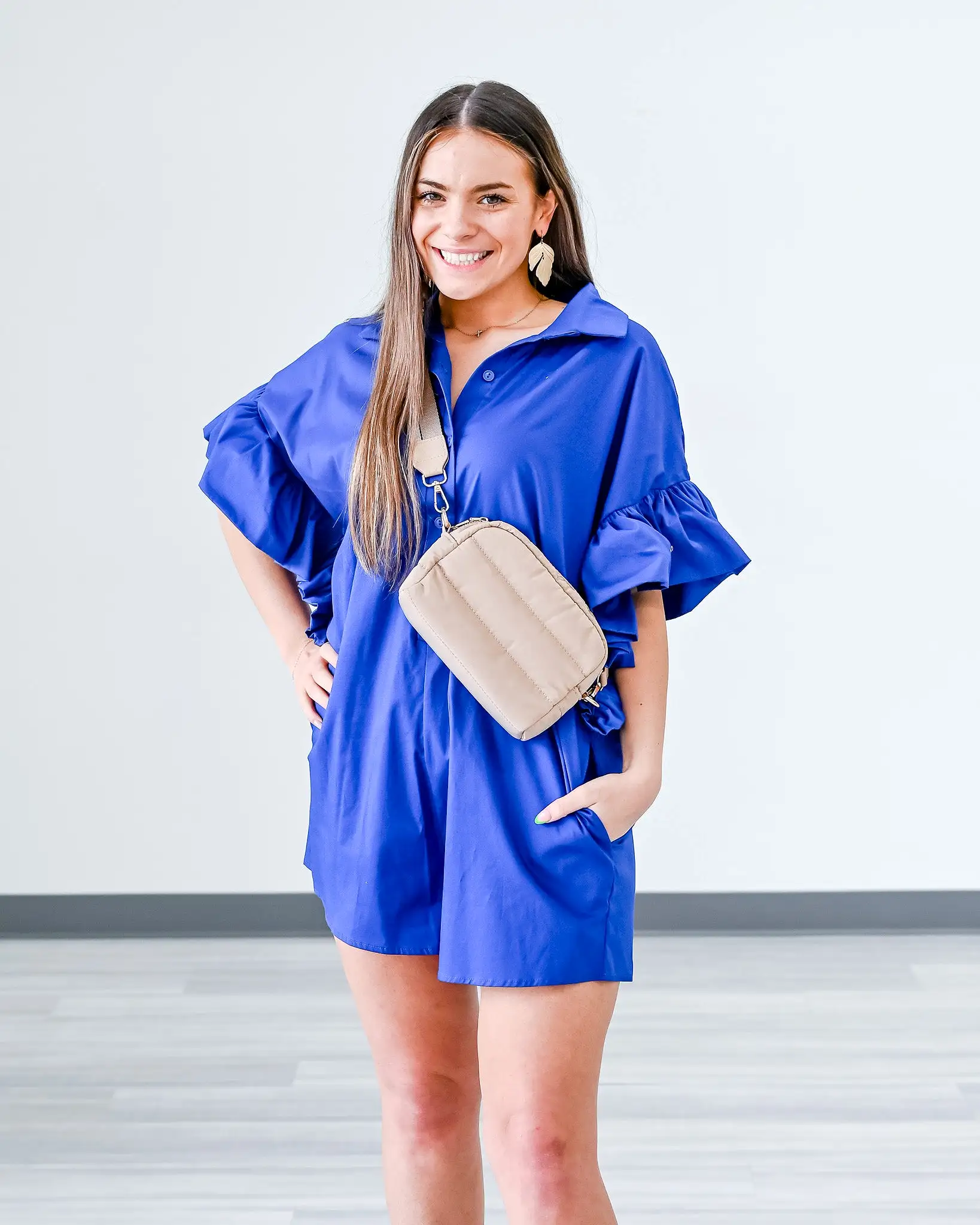 Wisteria Collared Ruffle Romper