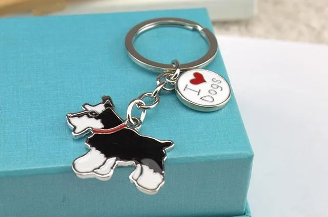 Women's Pet Chihuahua Dog Design Key Chain Bag Pendants Key Buckle