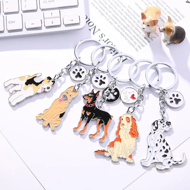 Women's Pet Chihuahua Dog Design Key Chain Bag Pendants Key Buckle