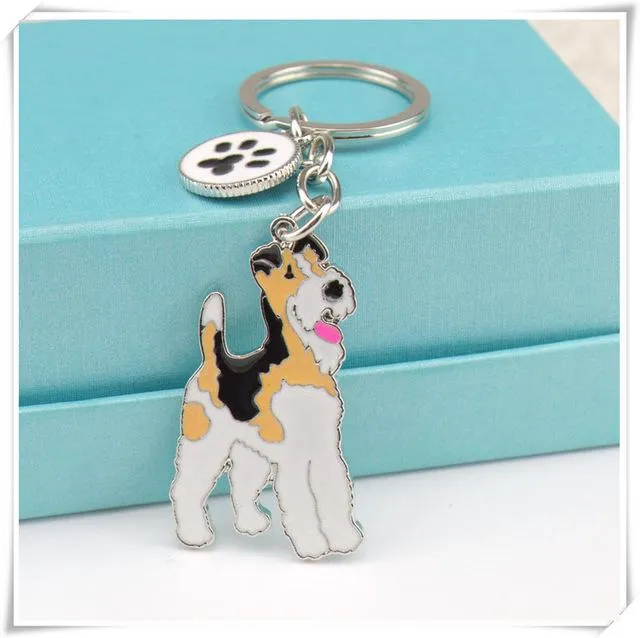 Women's Pet Chihuahua Dog Design Key Chain Bag Pendants Key Buckle