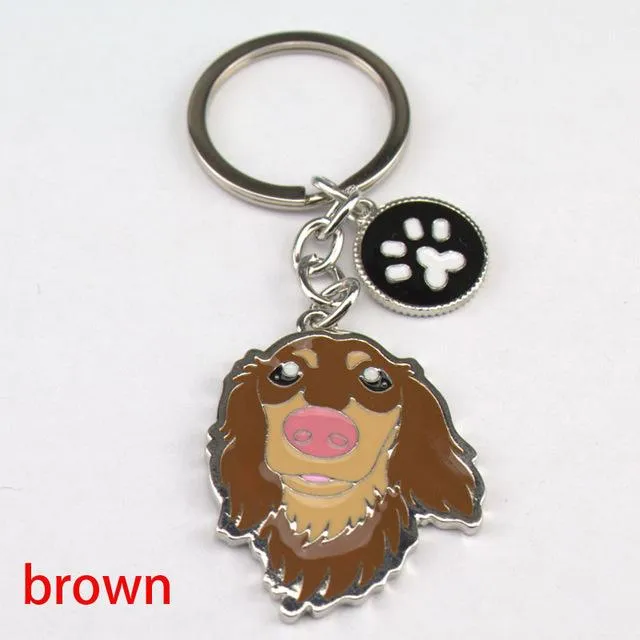 Women's Pet Chihuahua Dog Design Key Chain Bag Pendants Key Buckle