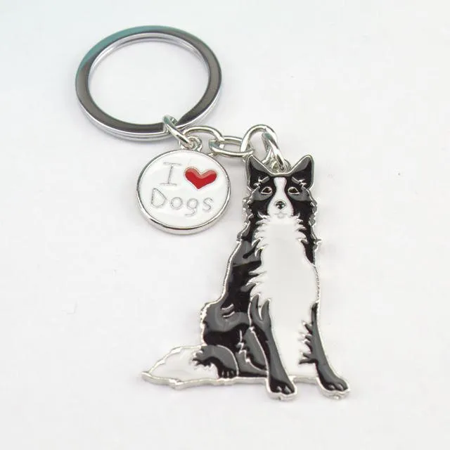 Women's Pet Chihuahua Dog Design Key Chain Bag Pendants Key Buckle