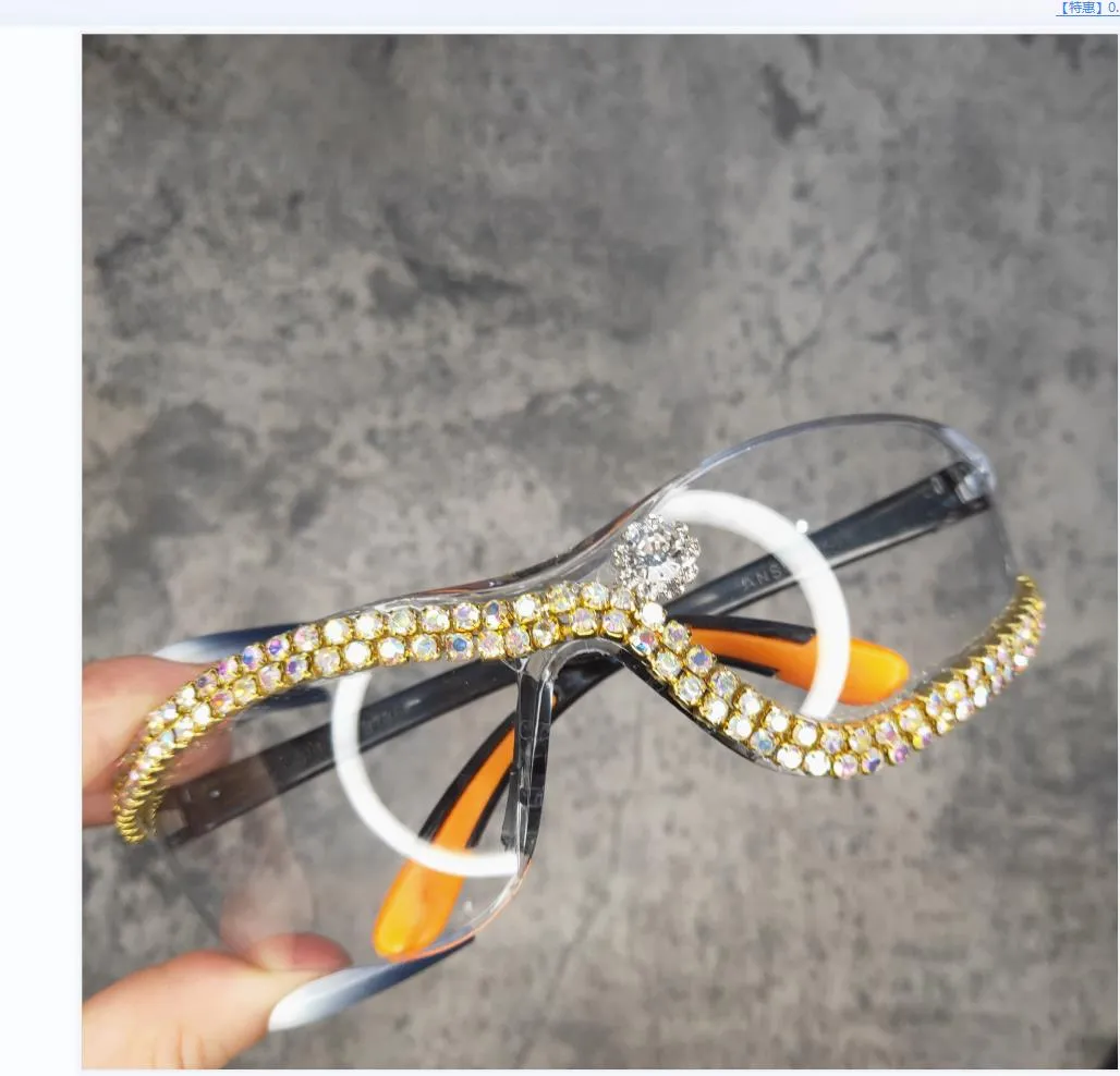 Women's Steampunk Rhinestone Diamond Riding Eyewear Sunglasses